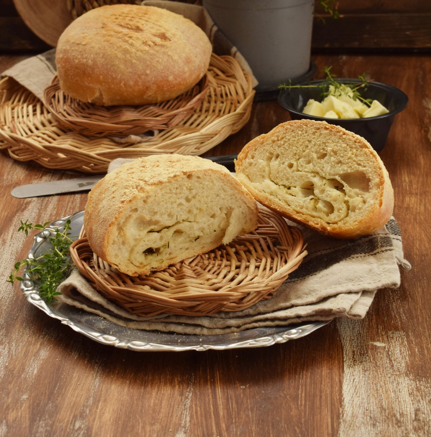 Pane sfogliato al timo