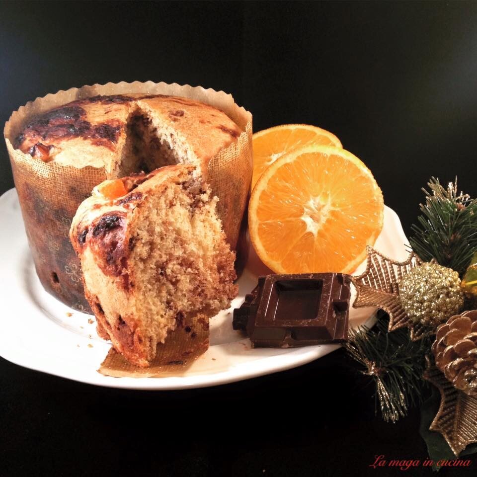 Panettone integrale con arancia e cioccolato (per diabetici)