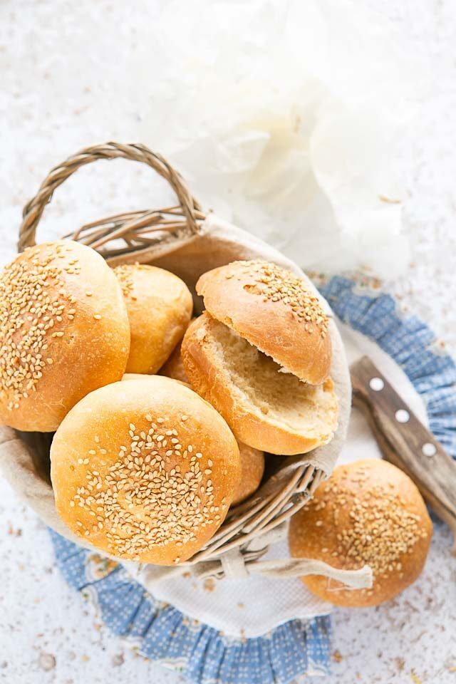 Panini per hamburger o burger buns