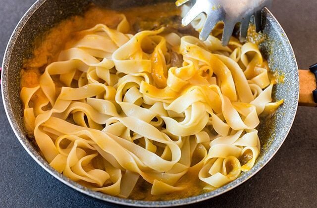 Pappardelle alla crema di funghi e zucca