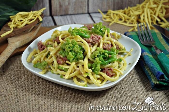 Pasta broccolo romano salsiccia e marsala