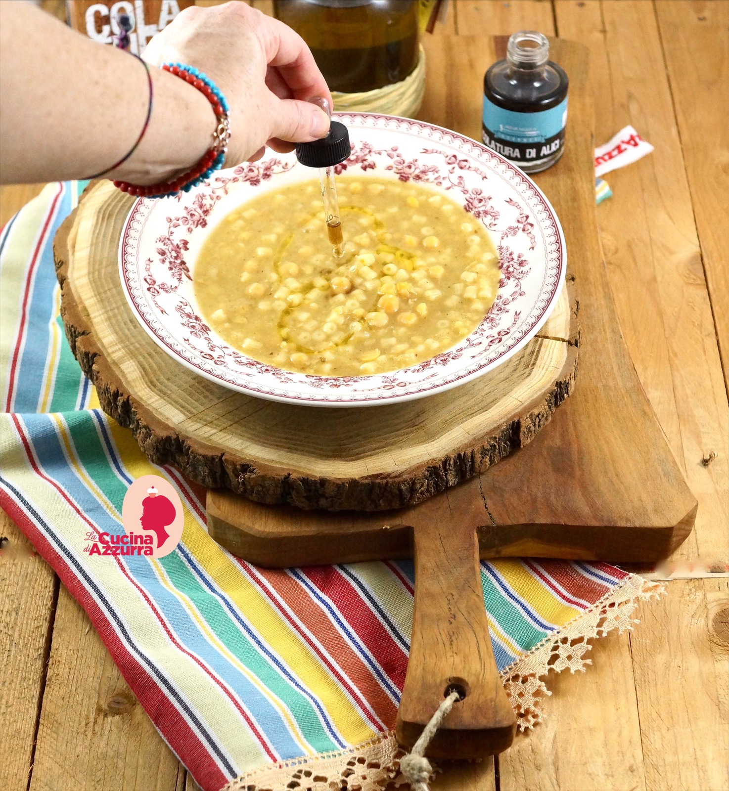 Pasta coi ceci e colatura di alici