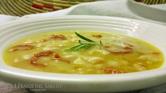 Pasta e fagioli al rosmarino e pomodori secchi