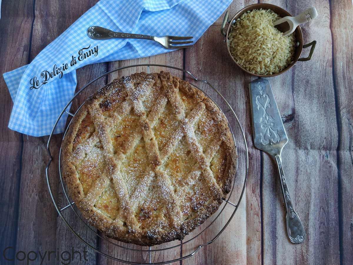 Pastiera di riso senza uova