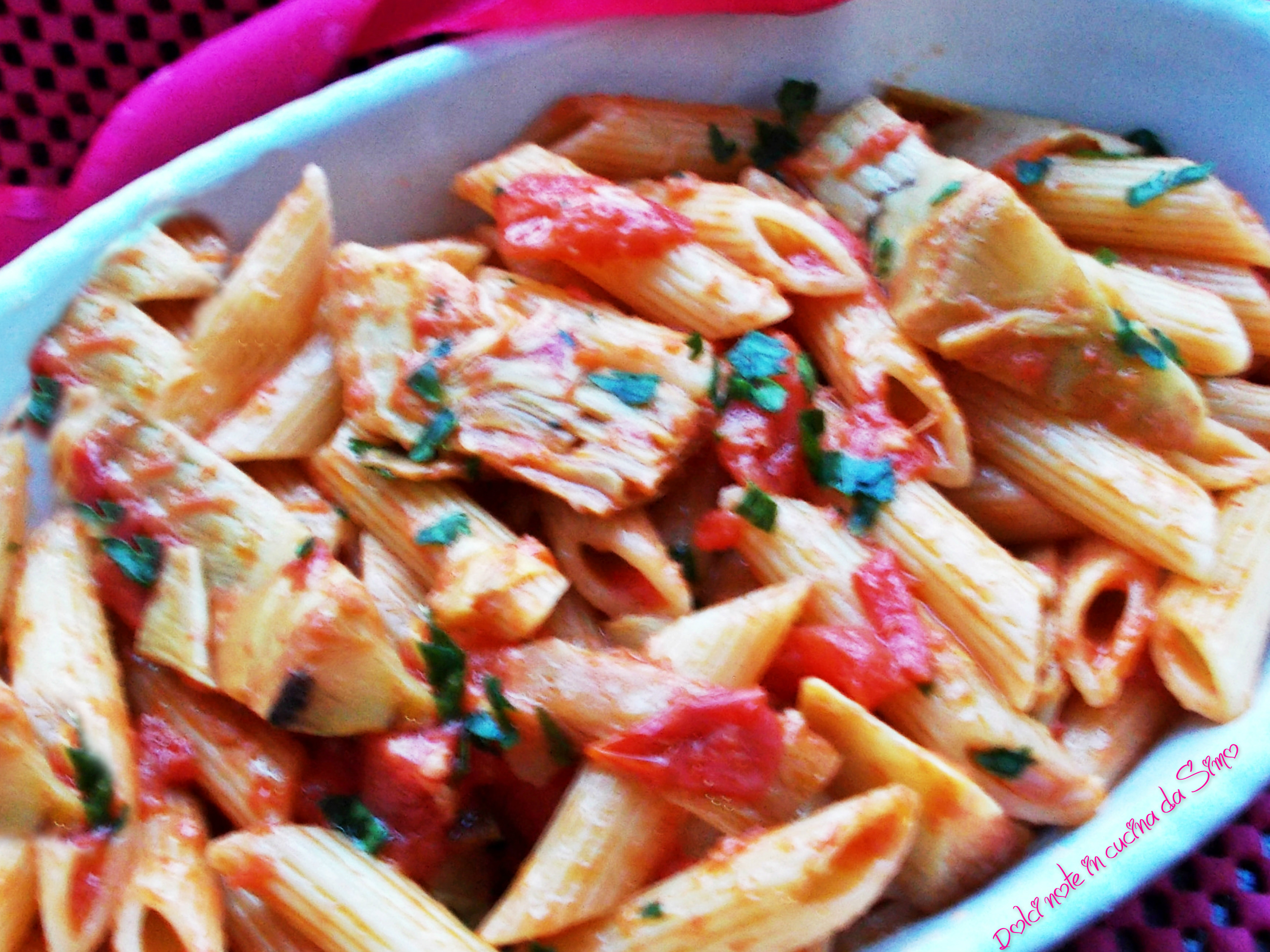 Penne all’arrabbiata con carciofi