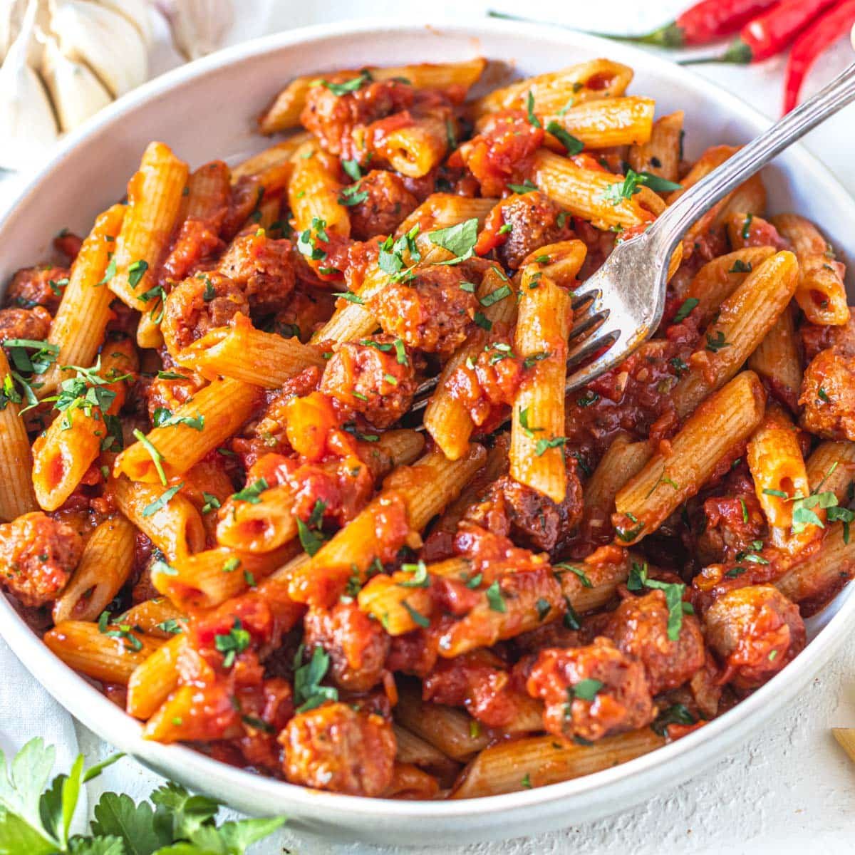 Penne all’arrabbiata – pasta naturalmente vegan