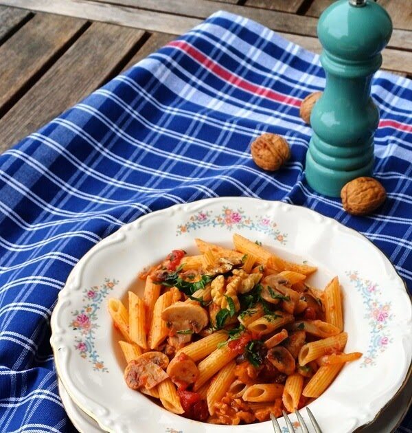 Penne con champignon e noci