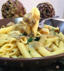 Pennette rigate con crema di carciofi