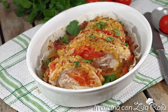 Petto di pollo al forno gratinato ricetta light