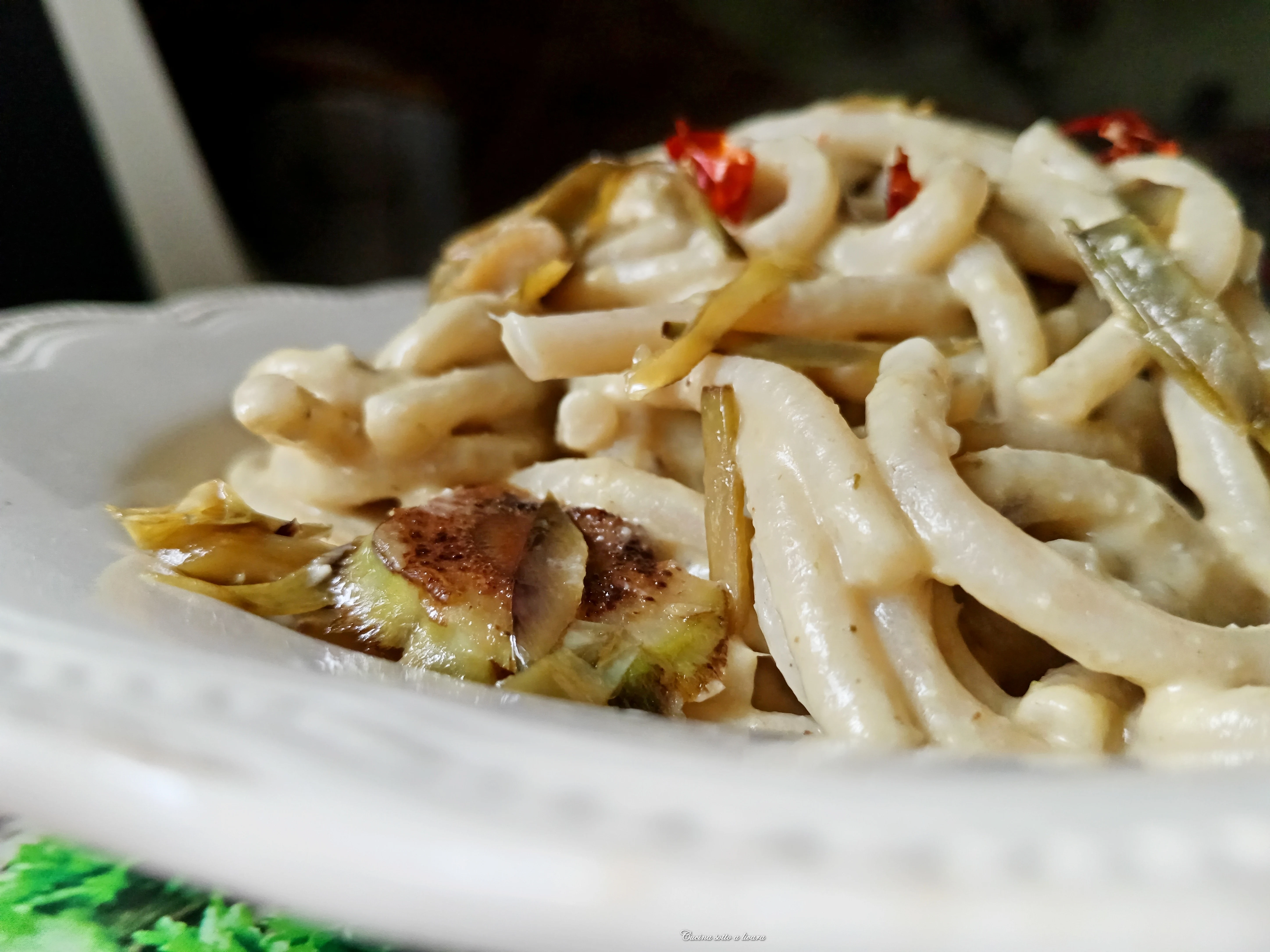 Pici al pesto di carciofi e pecorino