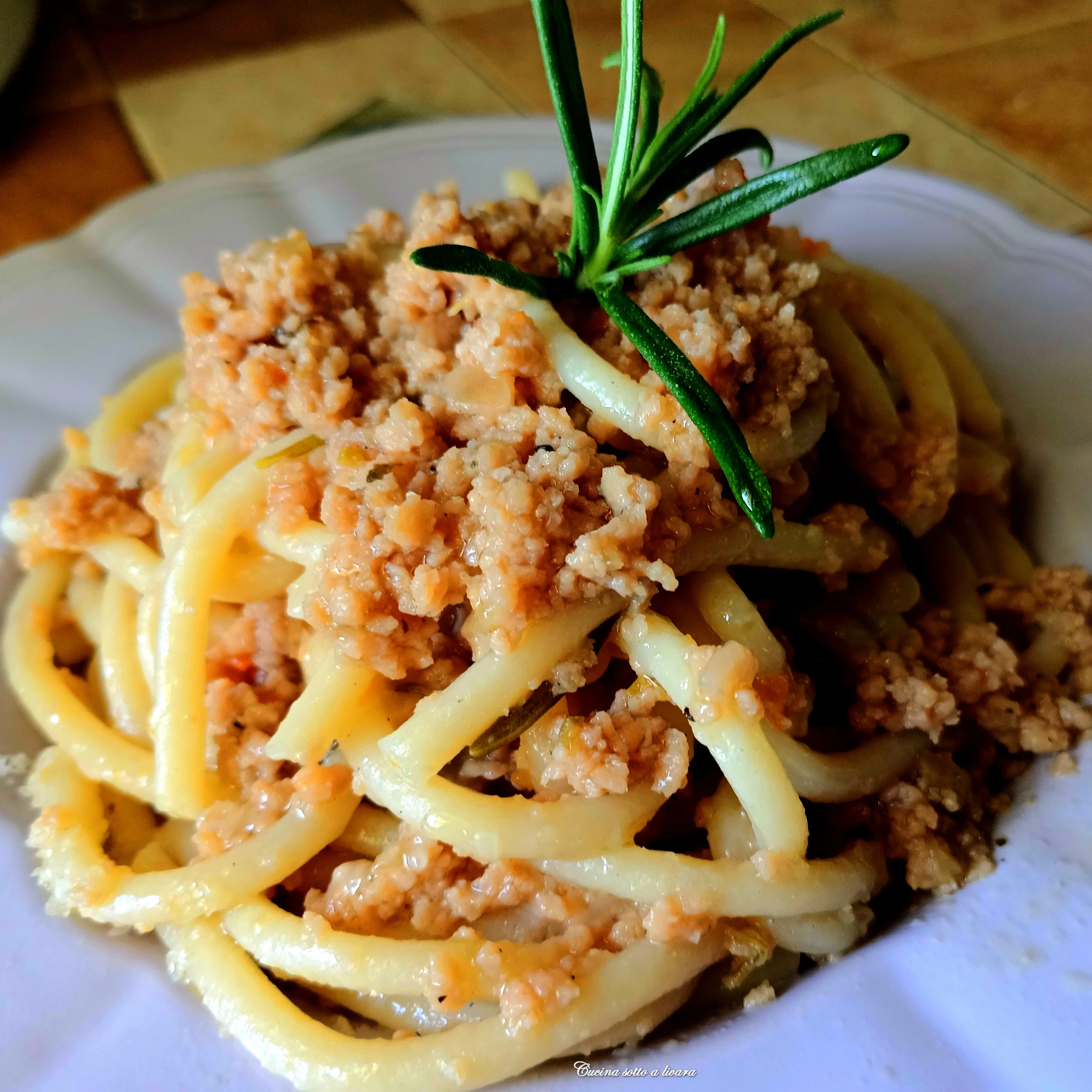 Pici toscani con ragu’ bianco di soia