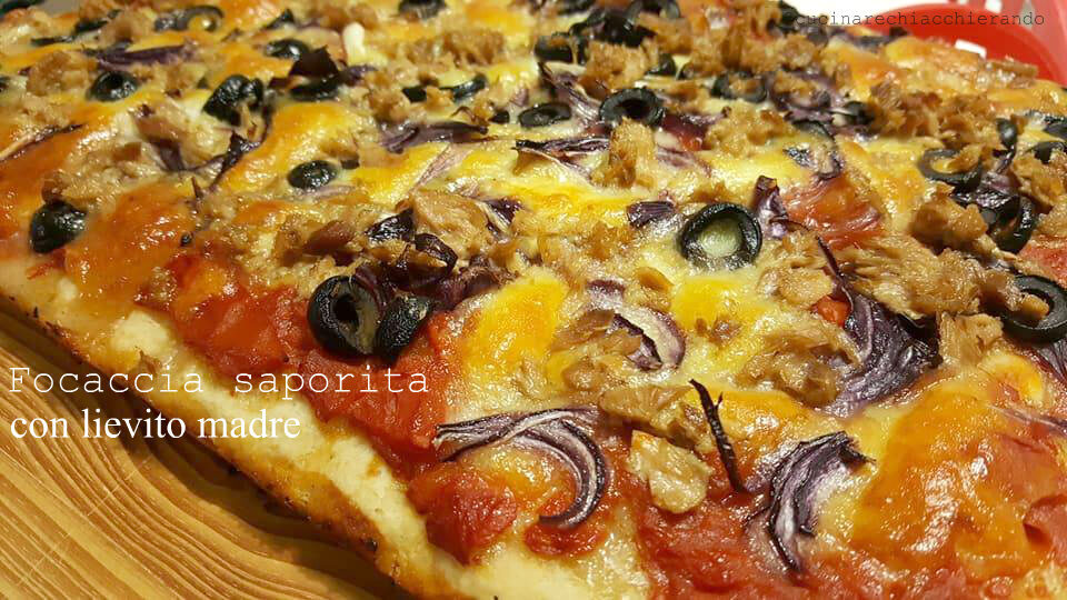 Pizza in teglia con pasta madre