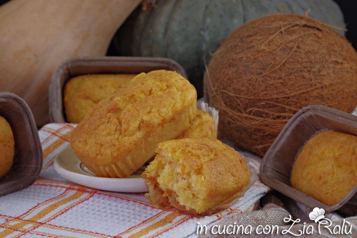 Plumcake al cocco e zucca  versione mini
