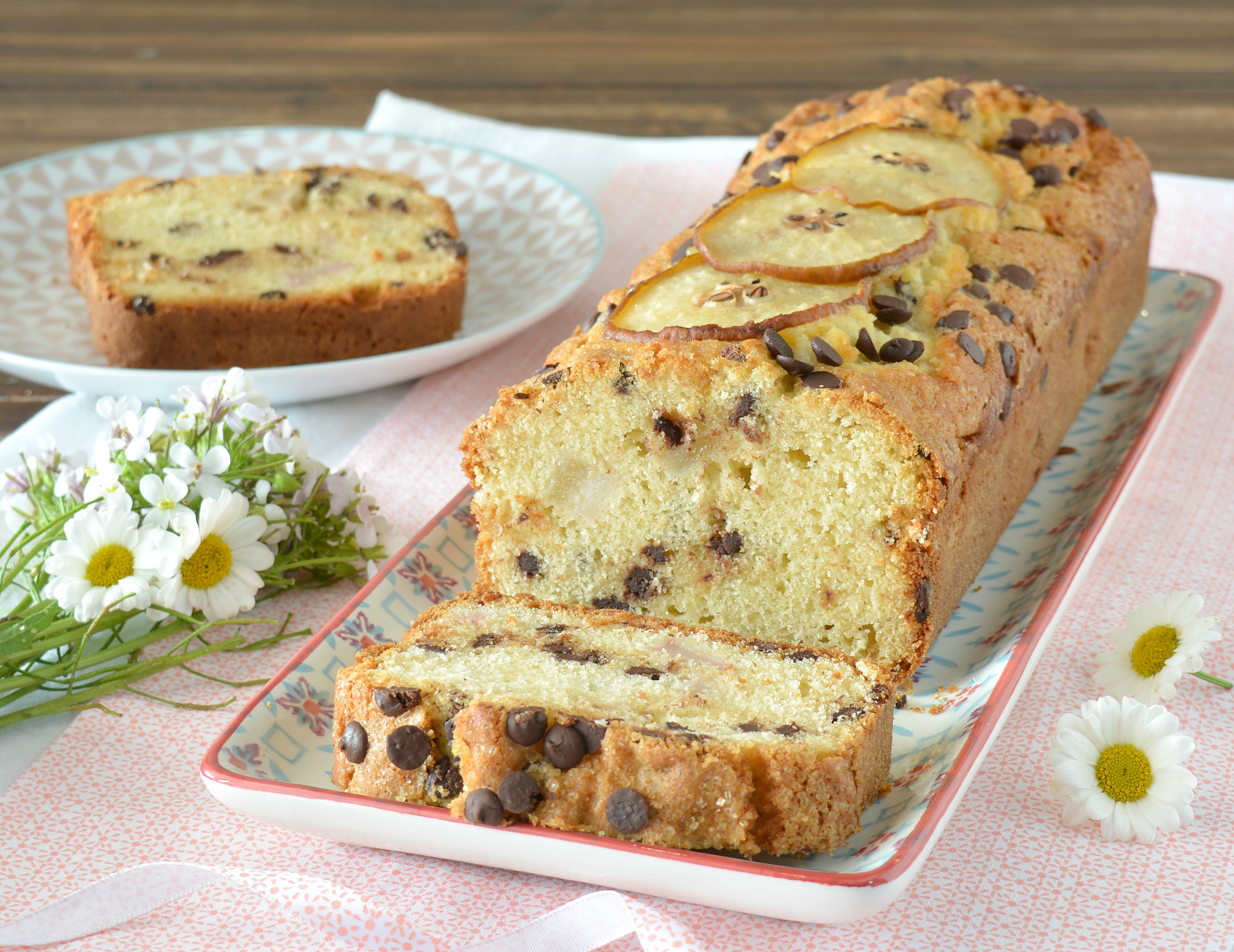 Plumcake alla ricotta con pere e cioccolato