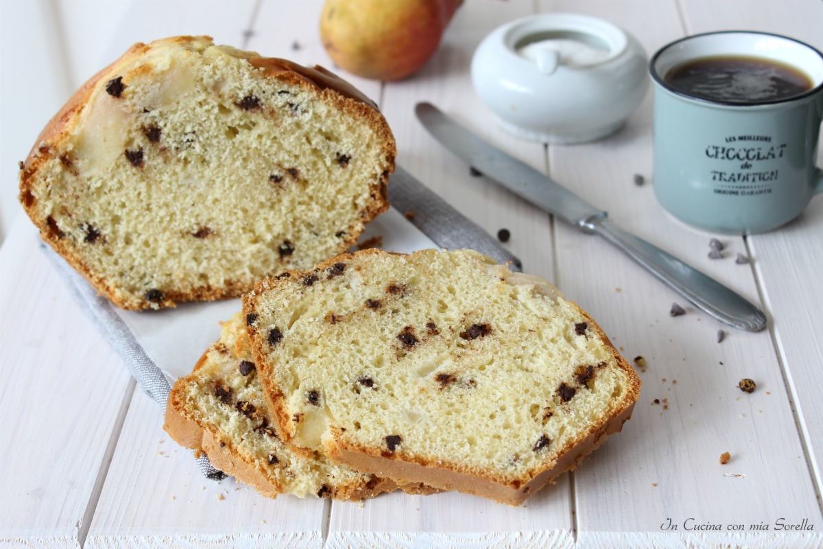 Plumcake cioccolato e pere senza burro