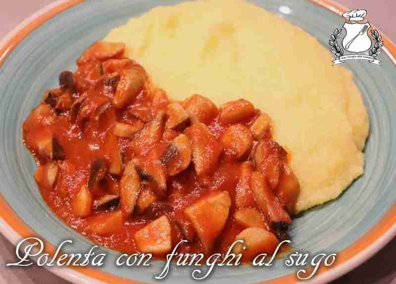 Polenta con funghi al sugo