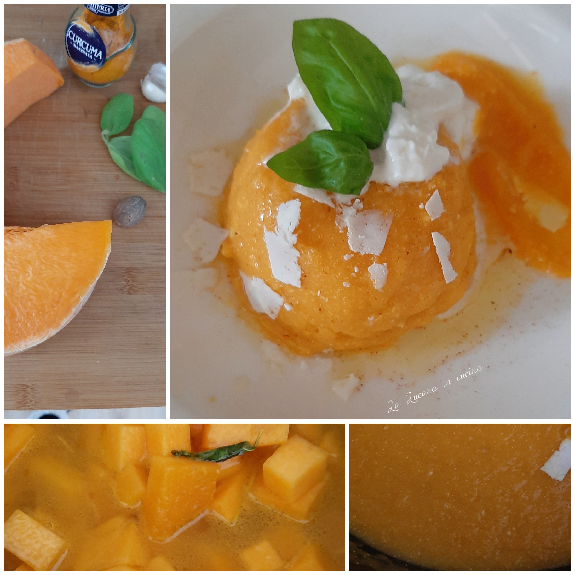 Polenta di zucca con burrata