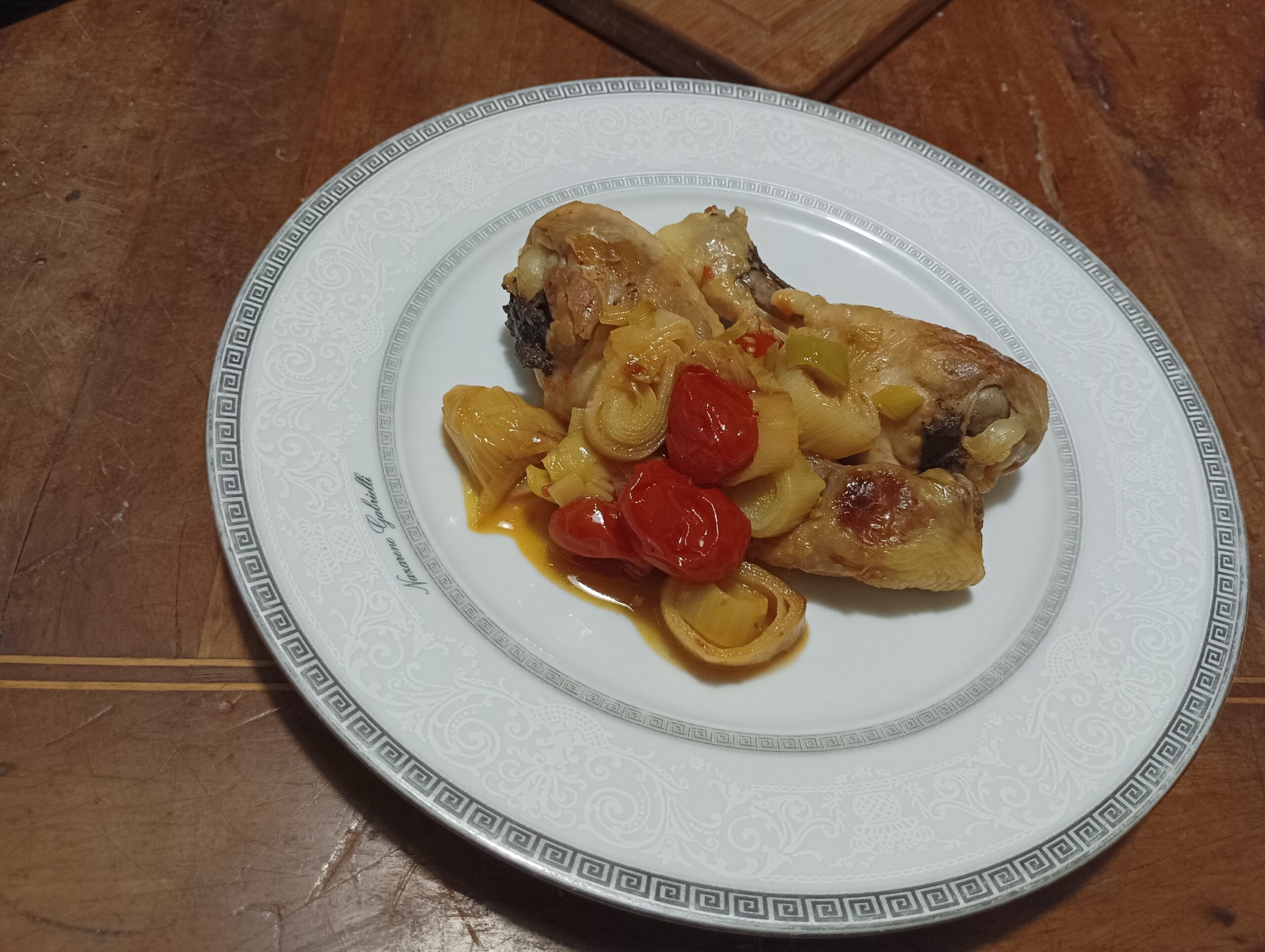 Pollo ai porri e pomodorini