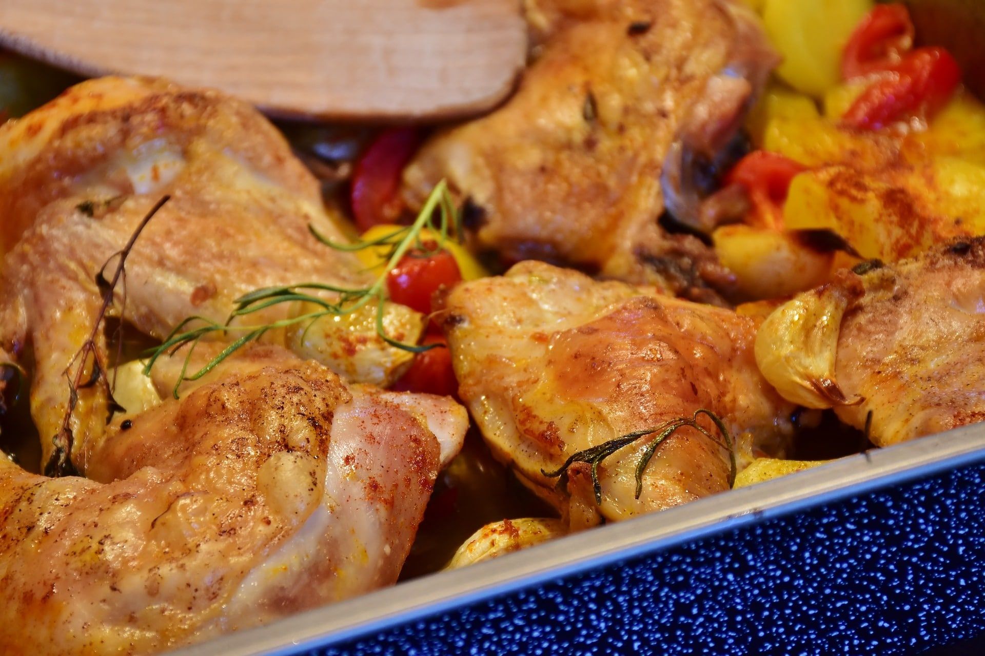 Pollo al forno patate e funghi porcini
