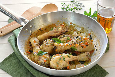 Pollo alla birra con timo e menta