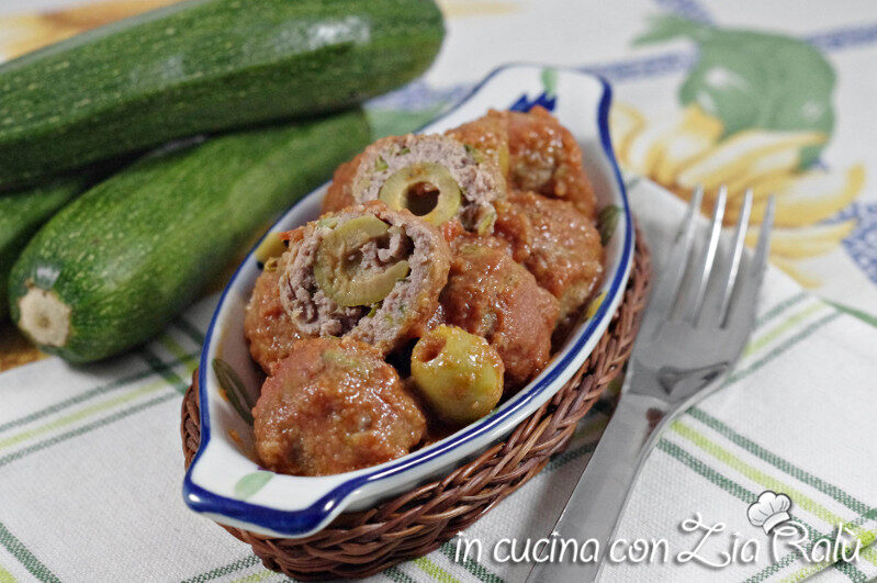 Polpette carne zucchine cuore di oliva