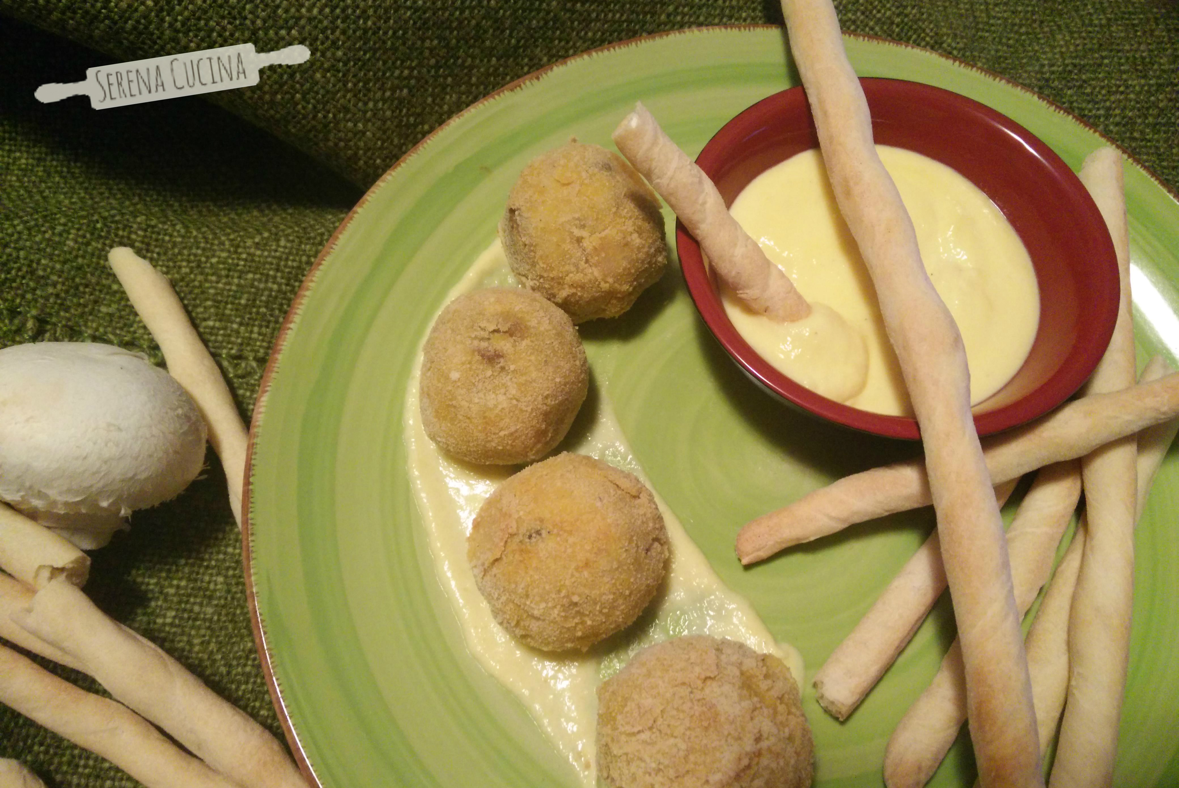 Polpette di funghi e patate con rubatà e fonduta  |