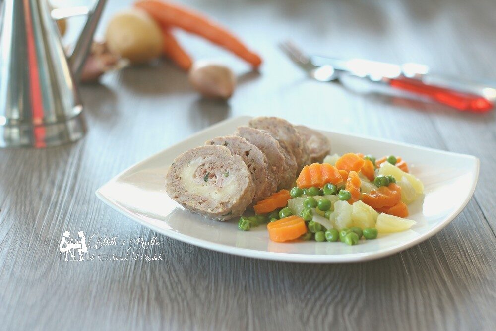 Polpettone ripieno, monoporzione con verdure