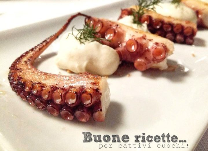 Polpo grigliato con crema di patate