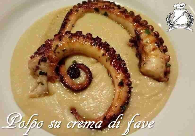 Polpo su crema di fave