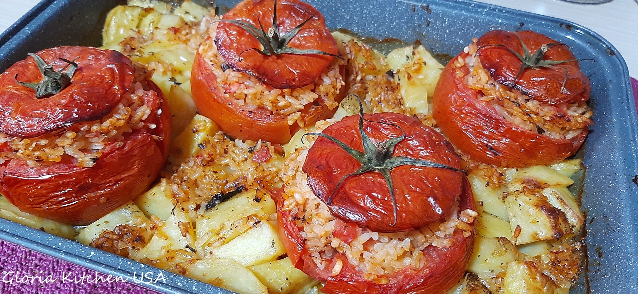 Pomodori Ripieni di Riso alla Romana di Gloria KitchenUSA