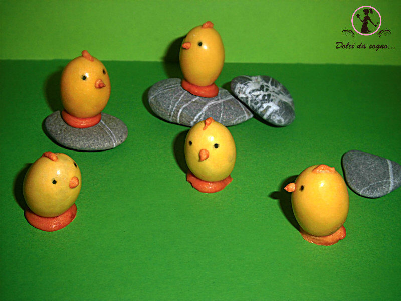 Pulcini confetto facili facili per Pasqua