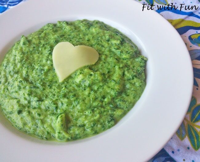 Purè di patate dolci, spinaci e albumi