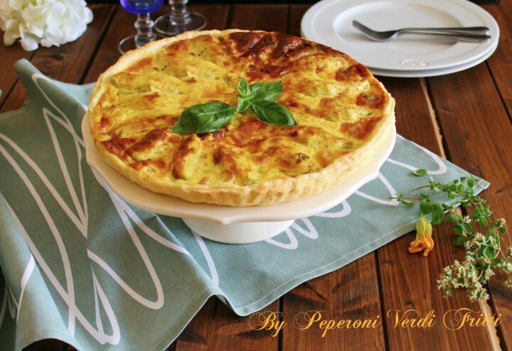 Quiche ai fiori di zucca ripieni