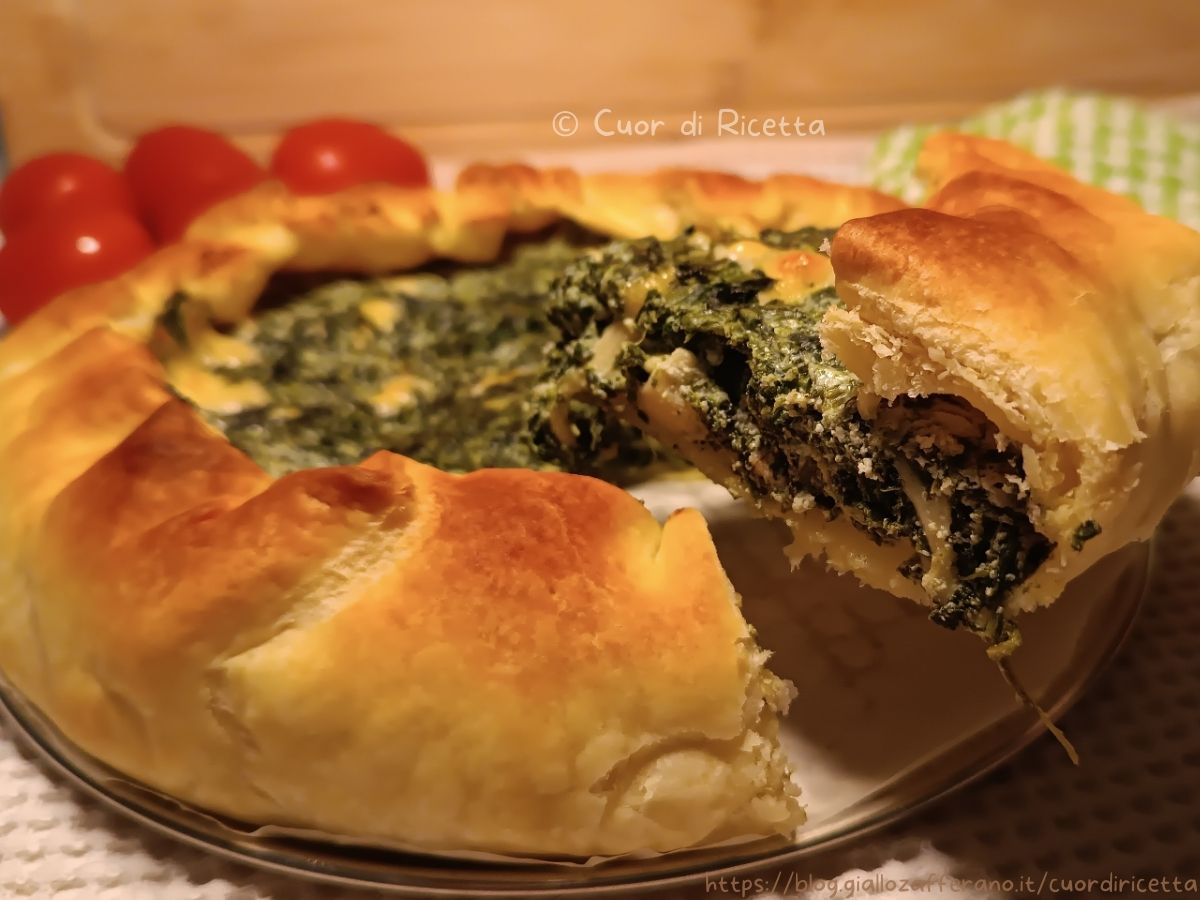 Quiche con ricotta, spinaci e scamorza