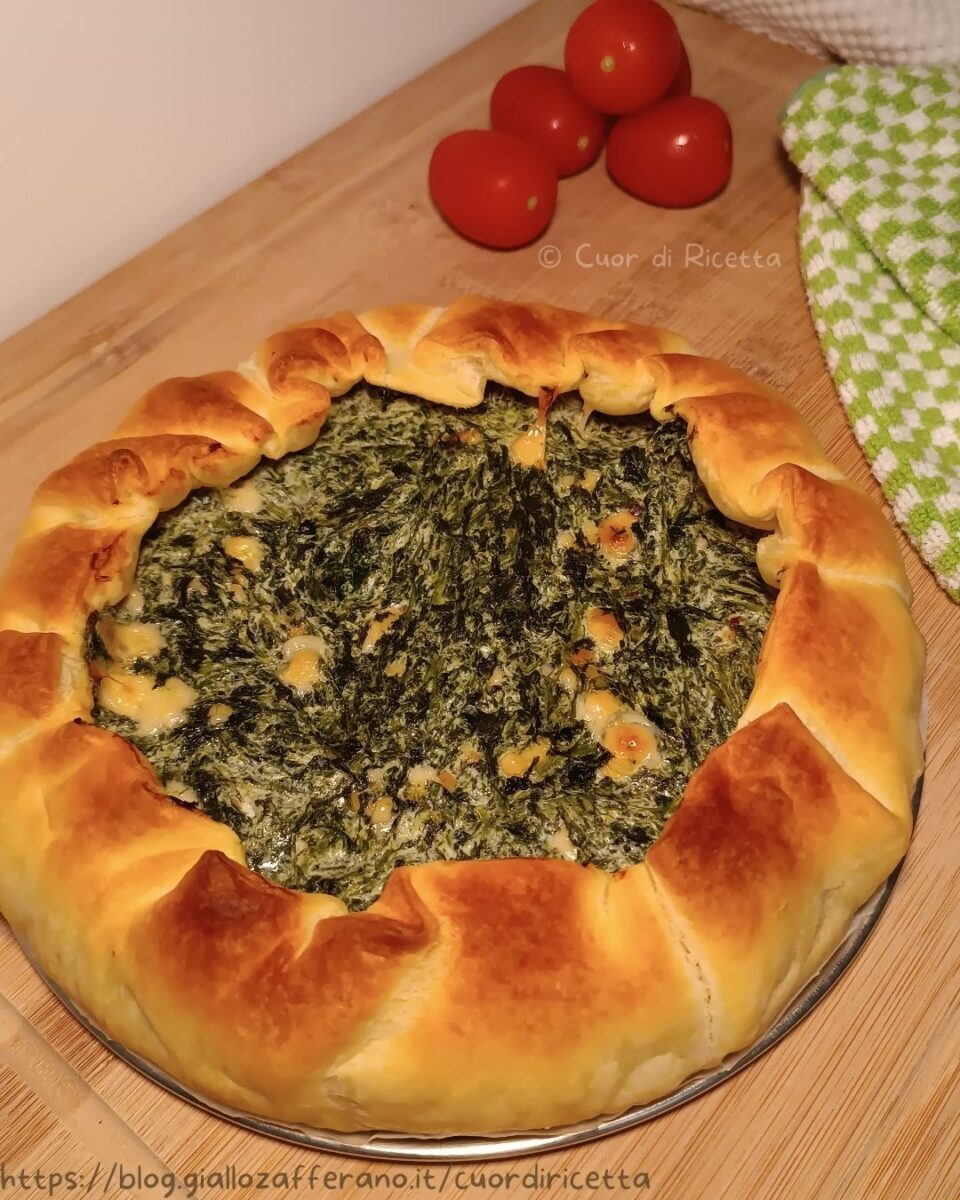 Quiche con ricotta, spinaci e scamorza (senza uova)