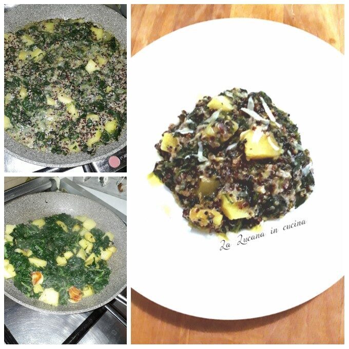 Quinoa con spinaci, patate e  canestrato di moliterno