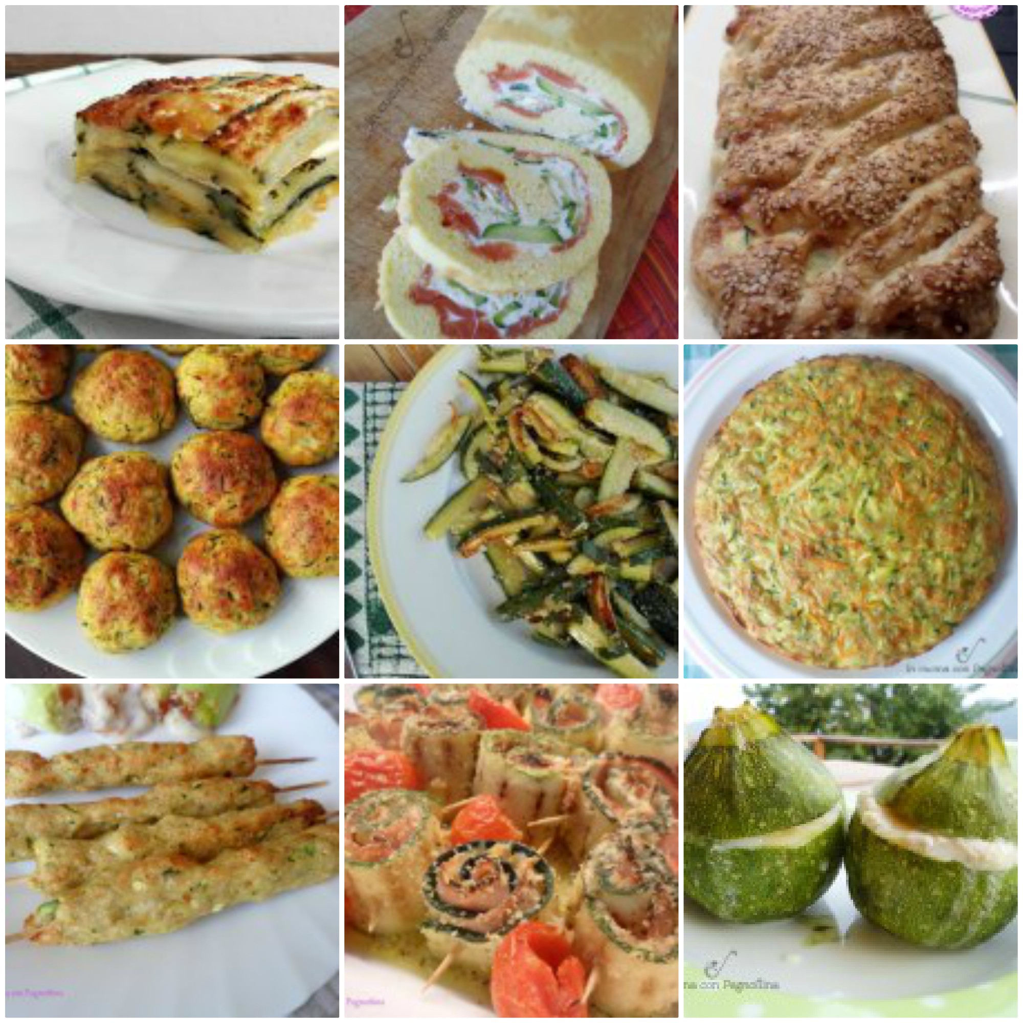 Raccolta di ricette con le zucchine
