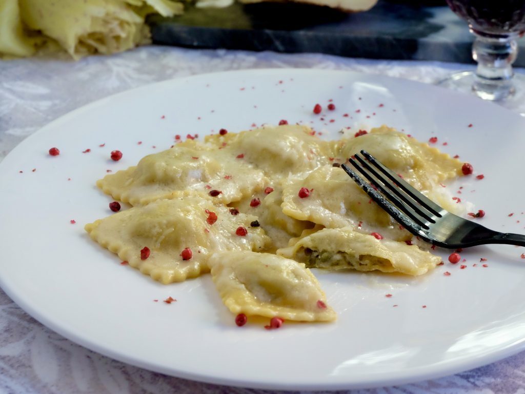 Ravioli al radicchio di castelfranco e pecorino toscano
