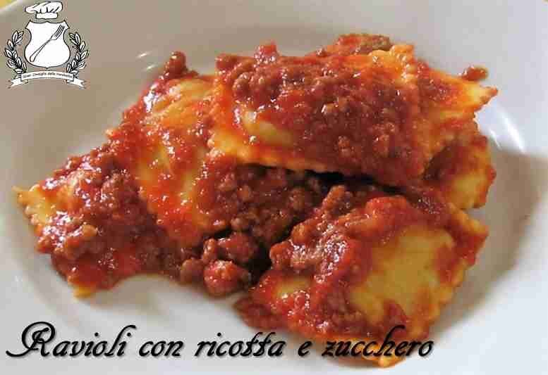Ravioli con ricotta e zucchero