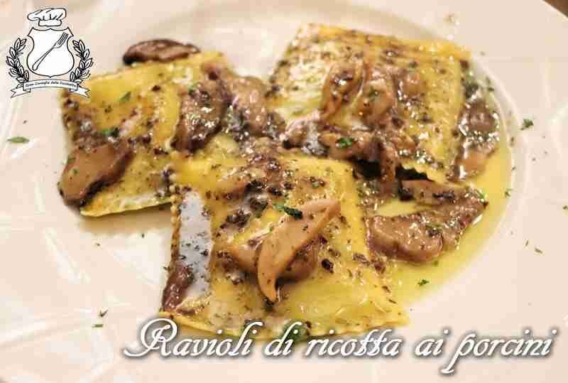 Ravioli di ricotta ai funghi porcini