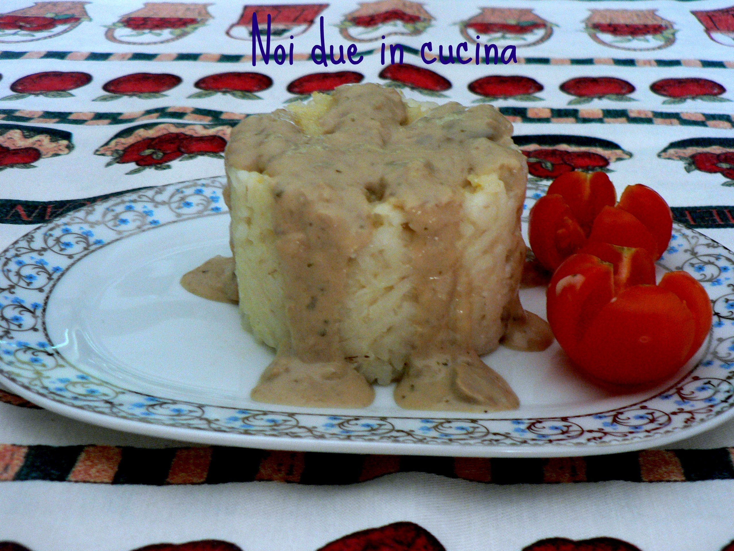 Riso alla parmigiana con salsa ai funghi