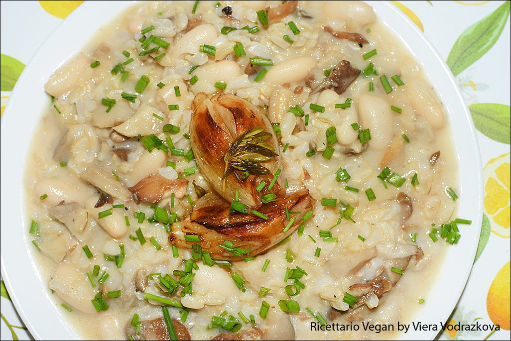 Riso baldo integrale cremoso con funghi