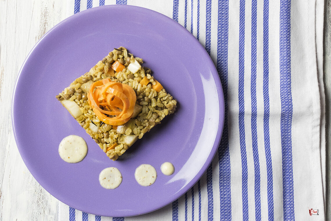 Riso integrale saltato con salsa alla senape