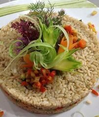 Riso pilaf al the verde servito con verdure d’estate da la prova del cuoco
