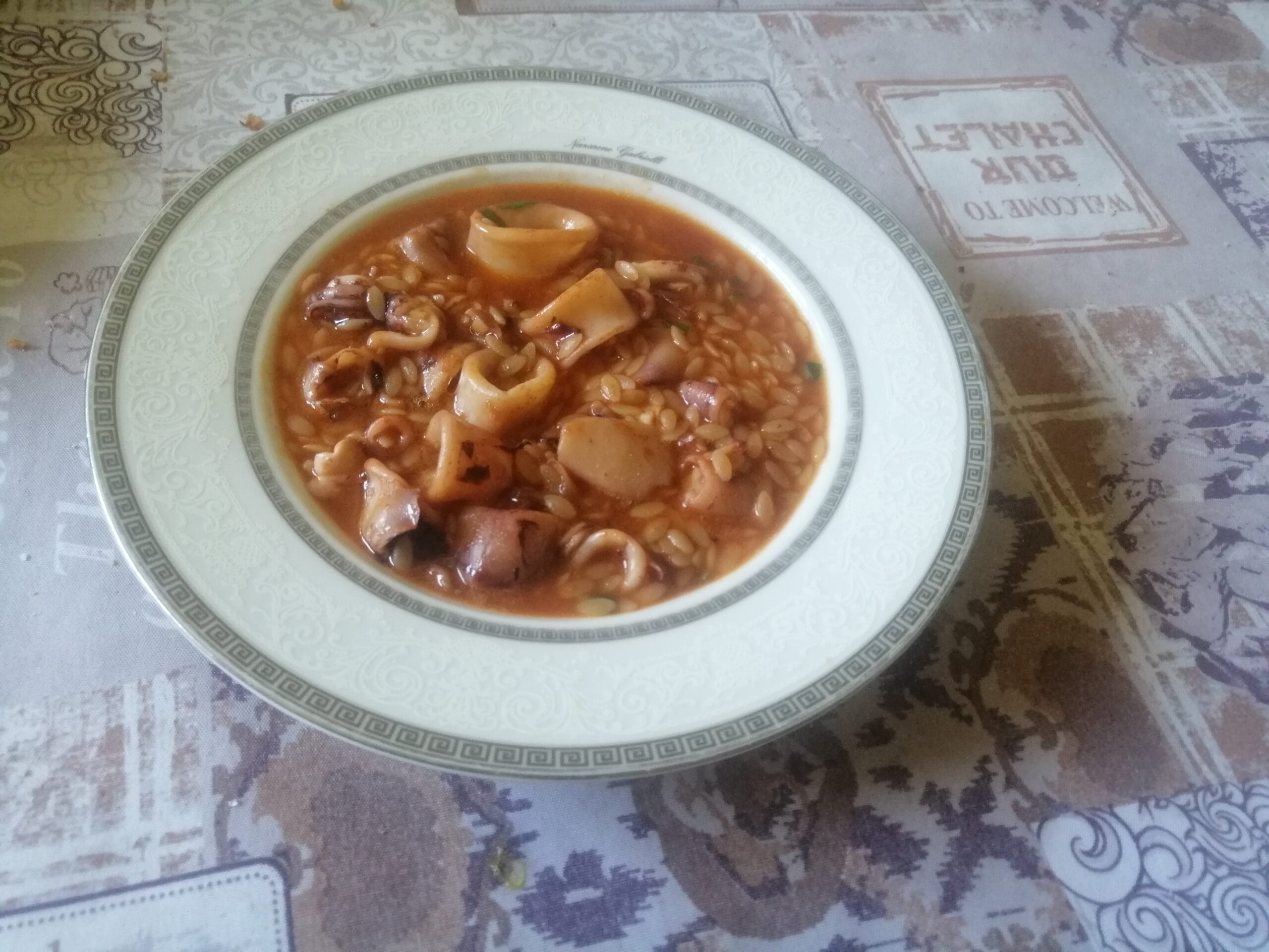 Risoni con calamari