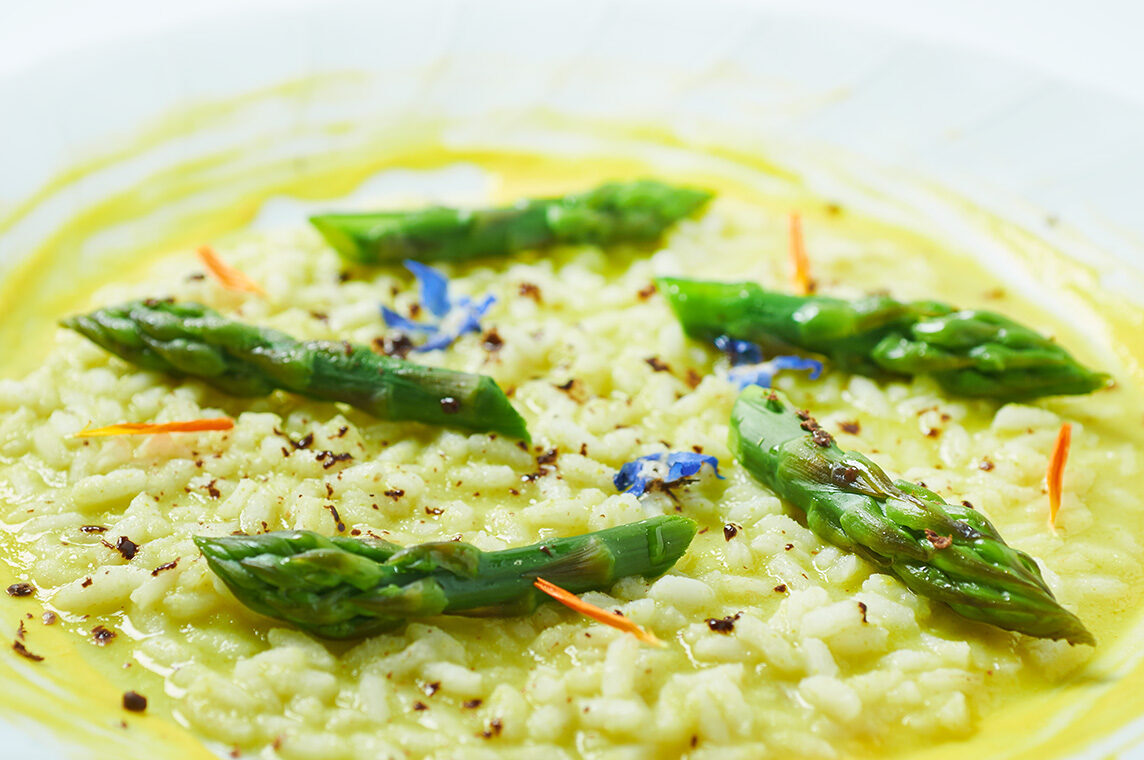 risotto agli asparagi e cioccolato