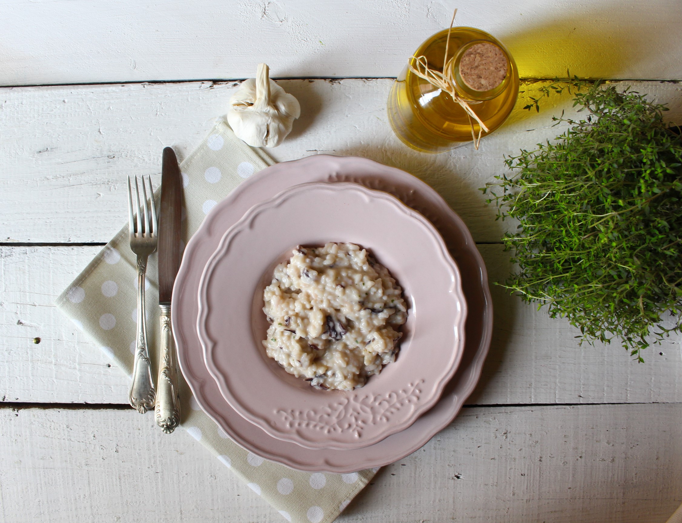 Risotto al radicchio rosso e caprino fresco