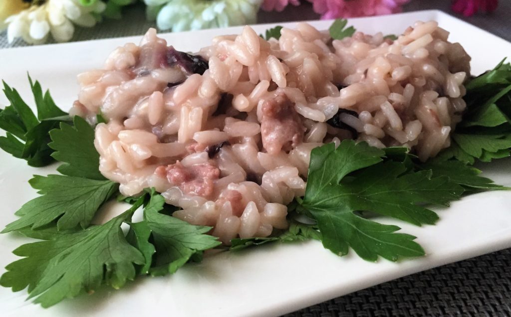Risotto alla birra con salsiccia e radicchio