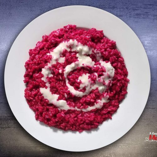 Risotto alle barbabietole e gorgonzola