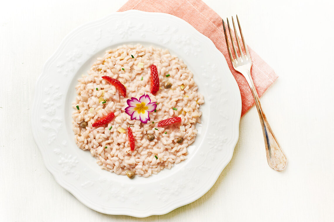 Risotto alle fragole e capperi